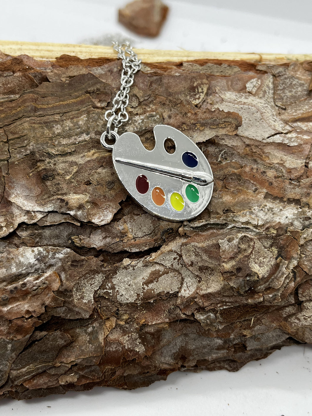 Artist palette pendant necklace
