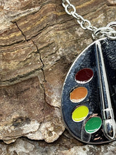 Load image into Gallery viewer, Artist palette pendant necklace
