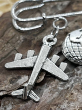 Load image into Gallery viewer, Travel brooch passport aeroplane pin
