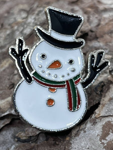 Snowman Christmas brooch pin