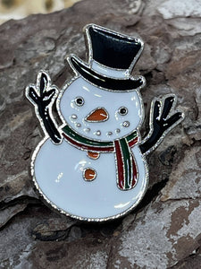 Snowman Christmas brooch pin