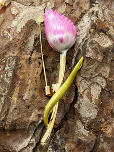 Elegant tulip flower brooch