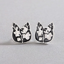 Load image into Gallery viewer, Cat floral stud earrings
