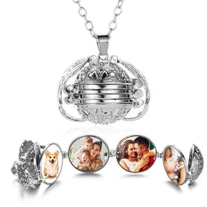 Four photo pendant necklace