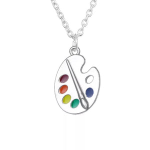 Artist palette pendant necklace