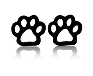 Paw earrings - black