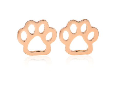 Paw earrings - rose gold