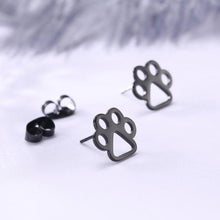 Load image into Gallery viewer, Paw earrings - black
