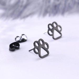 Paw earrings - black