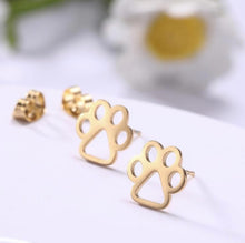 Load image into Gallery viewer, Paw earrings - rose gold

