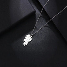 Load image into Gallery viewer, Stainless feather pendant
