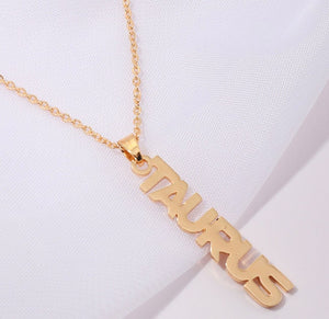 Star sign stainless steel pendants gold